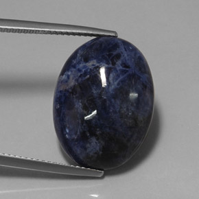 Sodalita azul natural 11,75ct, corte oval, opaco
