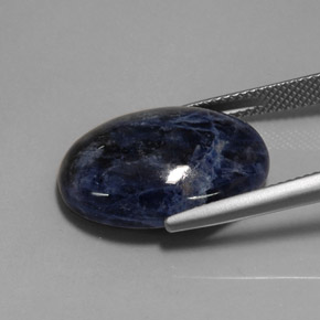 Sodalita azul natural 11,75ct, corte oval, opaco