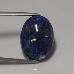 Sodalita azul natural 12,23ct, corte oval, opaco