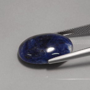 Sodalita azul natural 12,23ct, corte oval, opaco