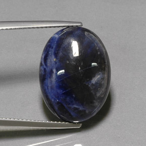 Sodalita azul natural 12,79ct, corte oval, opaco
