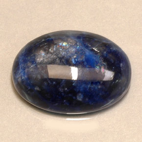 Sodalita azul natural 12,79ct, corte oval, opaco