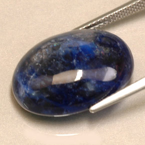 Sodalita azul natural 12,79ct, corte oval, opaco