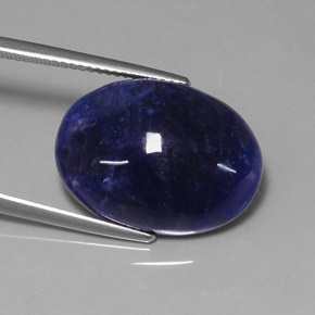 Sodalita azul natural 11,35ct, corte oval, opaco
