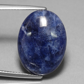 Sodalita azul natural 10,96ct, corte oval, opaco