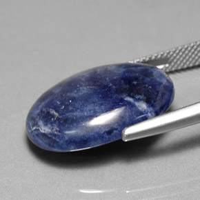 Sodalita azul natural 10,96ct, corte oval, opaco