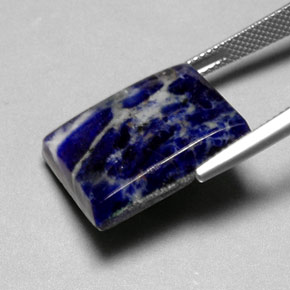 Sodalita azul natural 16,13ct, baguete, opaco