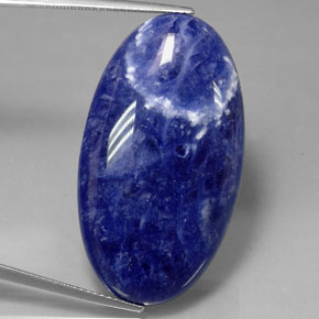 Sodalita azul natural 23,94ct, corte oval, opaco
