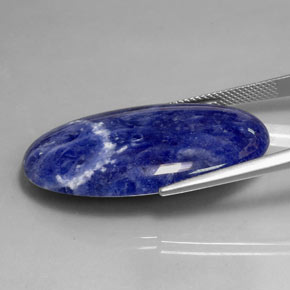 Sodalita azul natural 23,94ct, corte oval, opaco