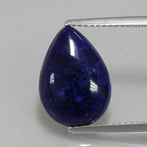 Sodalita azul natural 3,20ct, formato de pêra, opaco