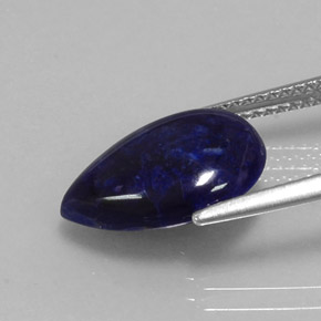 Sodalita azul natural 3,20ct, formato de pêra, opaco
