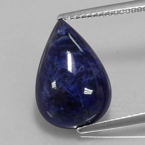 Sodalita azul natural 5,58ct, formato de pêra, opaco