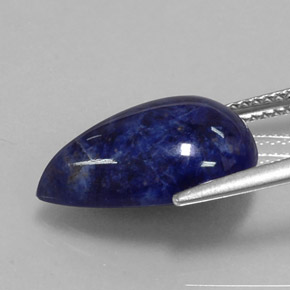 Sodalita azul natural 5,58ct, formato de pêra, opaco