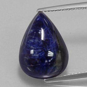 Sodalita Violeta Azul Natural 9.48ct, Formato de pêra, Opaco
