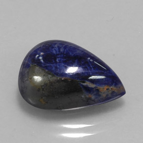 Sodalita Violeta Azul Natural 9.48ct, Formato de pêra, Opaco