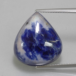 Sodalita azul natural 12,26ct, formato de pêra, opaco