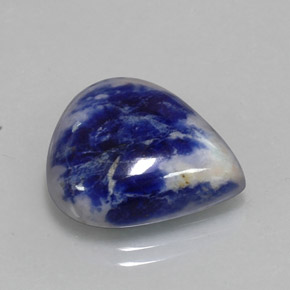 Sodalita azul natural 12,26ct, formato de pêra, opaco