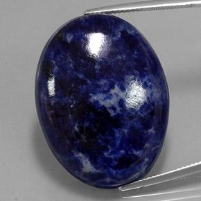 Sodalita azul natural 44,71ct, corte oval, opaco