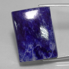 Sodalita azul natural 46,25ct, baguete, opaco
