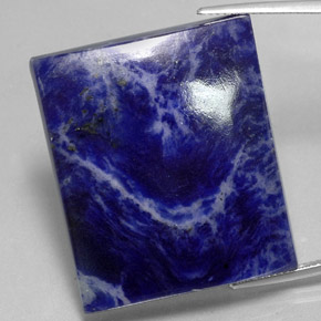 Sodalita azul natural 71,10ct, baguete, opaco