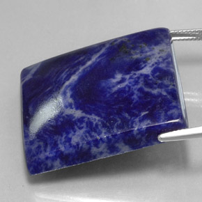 Sodalita azul natural 71,10ct, baguete, opaco