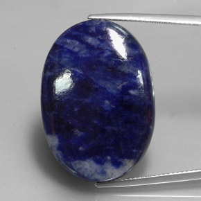 Sodalita azul natural 31,17ct, corte oval, opaco