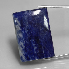 Sodalita azul natural 60,46ct, baguete, opaco