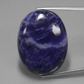 Sodalita azul natural 40,90ct, corte oval, opaco
