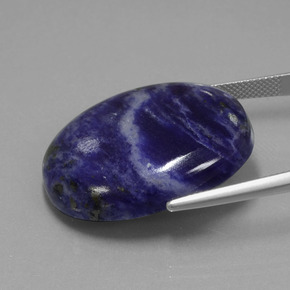 Sodalita azul natural 40,90ct, corte oval, opaco