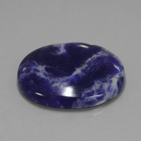 Sodalita azul natural 37,31ct, corte oval, opaco