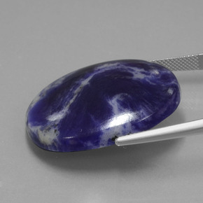 Sodalita azul natural 37,31ct, corte oval, opaco
