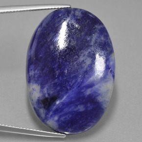 Sodalita azul violeta natural 38,14ct, corte oval, opaco