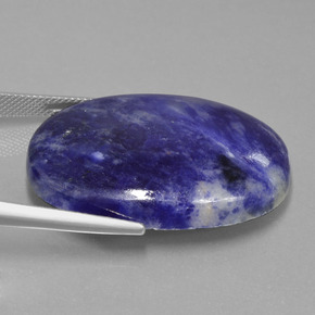 Sodalita azul violeta natural 38,14ct, corte oval, opaco