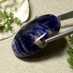 Sodalita Azul escuro Natural 59.51ct, Corte Oval, Opaco