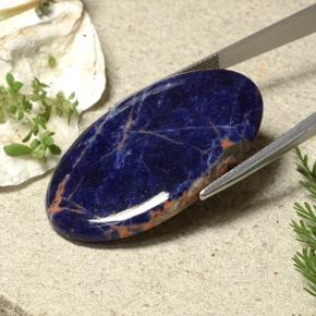 Sodalita azul natural 27,76ct, corte oval, opaco