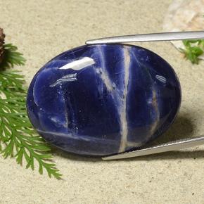 Sodalita azul natural 40,74ct, corte oval, opaco
