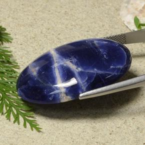 Sodalita azul natural 40,74ct, corte oval, opaco