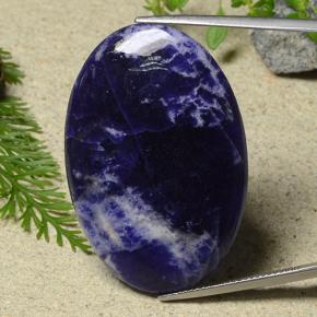 Sodalita Violeta Azul Natural 33,21ct, Corte Oval, Opaco