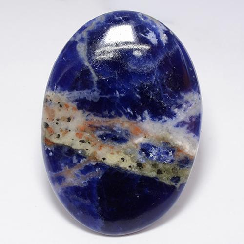 Sodalita azul natural 41,10ct, corte oval, opaco