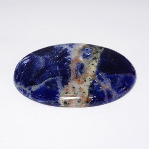 Sodalita azul natural 41,10ct, corte oval, opaco