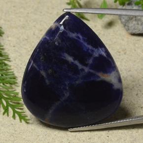 Sodalita multicolorido natural 32,53ct, formato de pêra, opaco