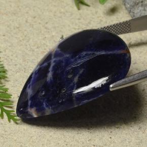 Sodalita multicolorido natural 32,53ct, formato de pêra, opaco
