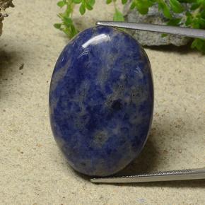 Sodalita azul natural 35,72ct, corte oval, opaco
