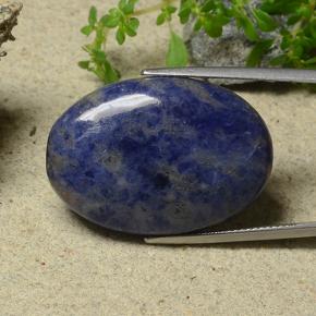 Sodalita azul natural 35,72ct, corte oval, opaco