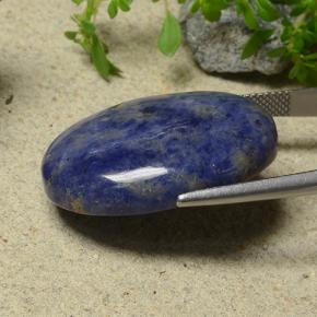 Sodalita azul natural 35,72ct, corte oval, opaco