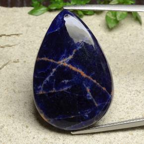 Sodalita azul natural 22,02ct, formato de pêra, opaco