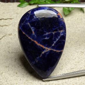 Sodalita azul natural 22,02ct, formato de pêra, opaco