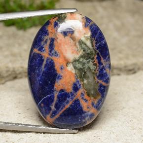 Sodalita azul natural 29,10ct, corte oval, opaco
