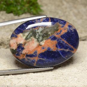 Sodalita azul natural 29,10ct, corte oval, opaco