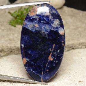 Sodalita azul natural 35,94ct, corte oval, opaco